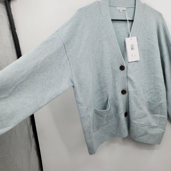 Calme Pocket Cardigan Women Size Large NWT Wool Cashmere Blend Oversized - Picture 5 of 15